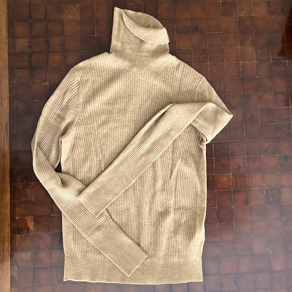 Reiss 'Sophie' Knitted Roll Neck Top in Camel ASO Kate Middleton